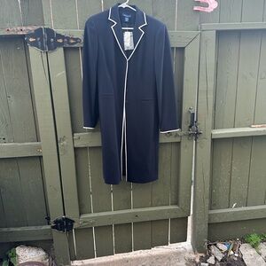 Ann Taylor Black Blazer with Cream Piping